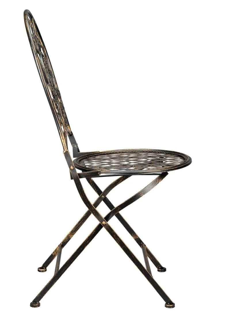 Chivari Barcelona Bistro Chair Copper/Gold Brushed with Round Seat and Back CBBMRC-AX-T