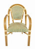 Toulouse Beige and Green French Bistro Patio Dining Chair with Arms CBPAW-AX-T