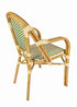 Toulouse Beige and Green French Bistro Patio Dining Chair with Arms CBPAW-AX-T