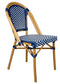 Blue and White, Armless, French Bistro Patio Dining Chair by Chivari CBPBLU-AX-T