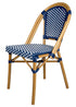 Blue and White, Armless, French Bistro Patio Dining Chair by Chivari CBPBLU-AX-T