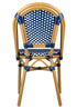 Blue and White, Armless, French Bistro Patio Dining Chair by Chivari CBPBLU-AX-T