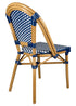 Blue and White, Armless, French Bistro Patio Dining Chair by Chivari CBPBLU-AX-T