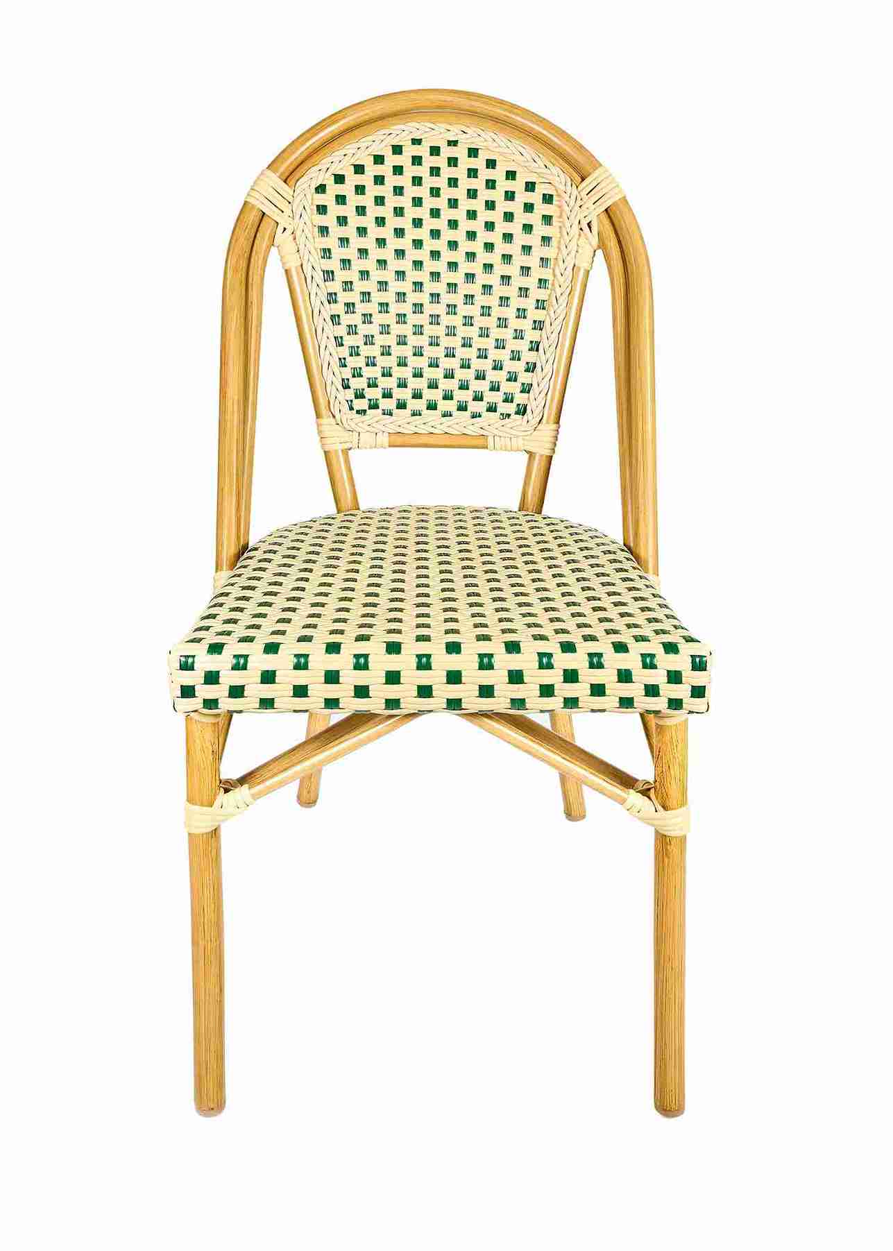 Toulouse Beige and Green French Bistro Patio Dining Chair CBPW-AX-T