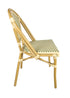 Beige and Green Bistro Chair Armless Right CBPW-AX-1