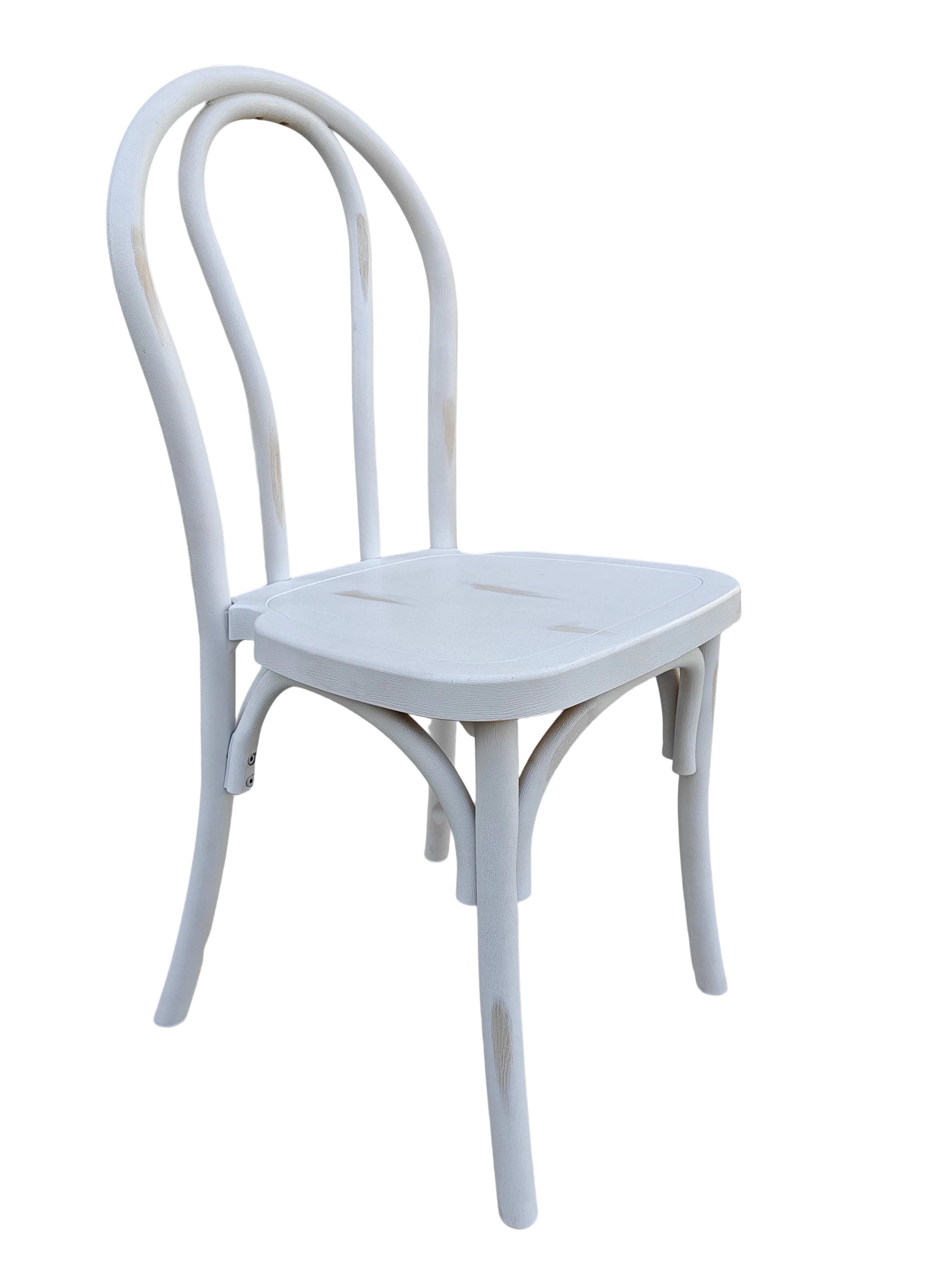 White Distressed Steel Skeleton™ Bentwood Chair