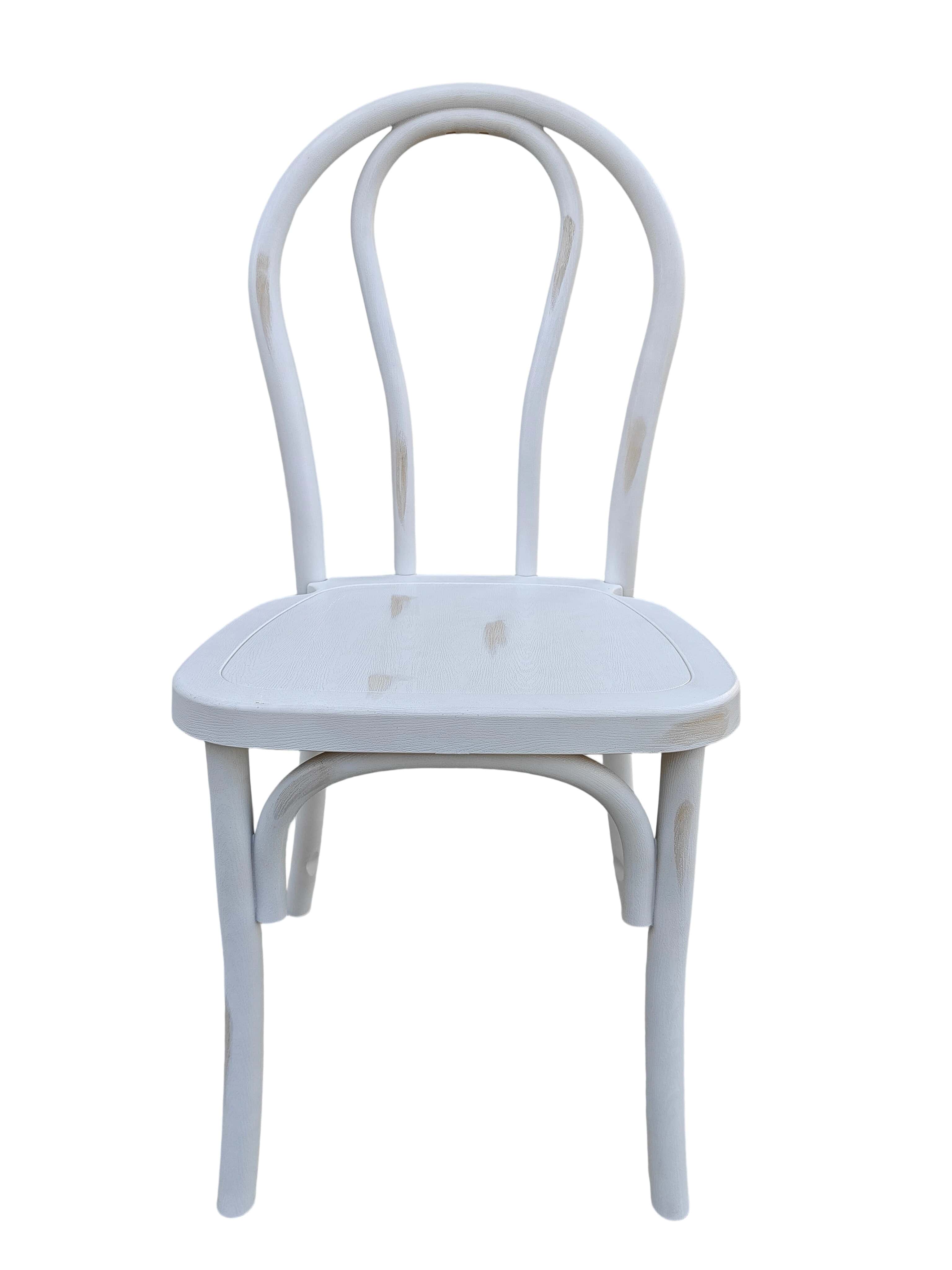 White Distressed Steel Skeleton™ Bentwood Chair