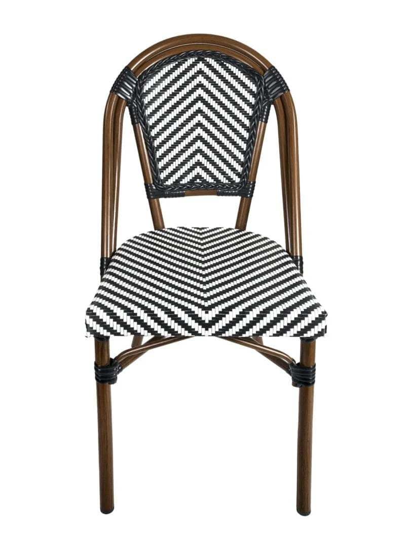 Black and White French Bistro Patio Dining Chair