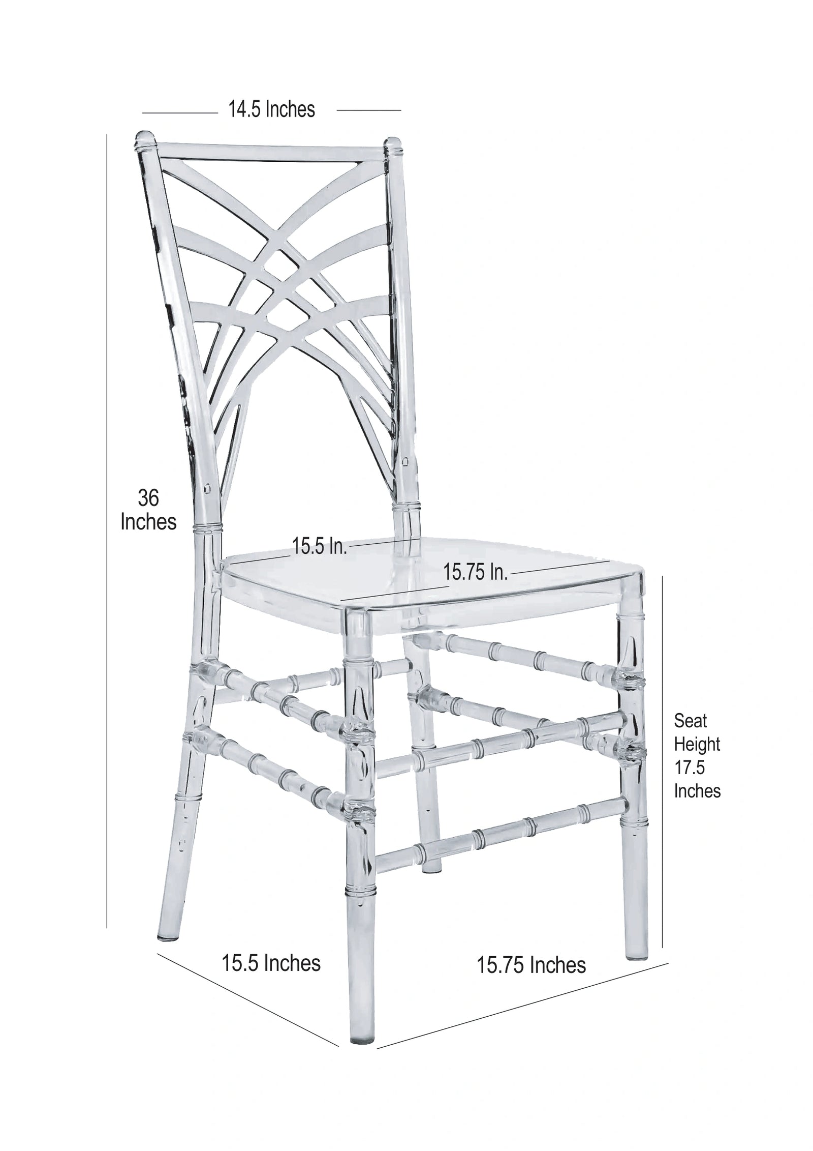 Clear Resin ProClear™ Art Deco Chair