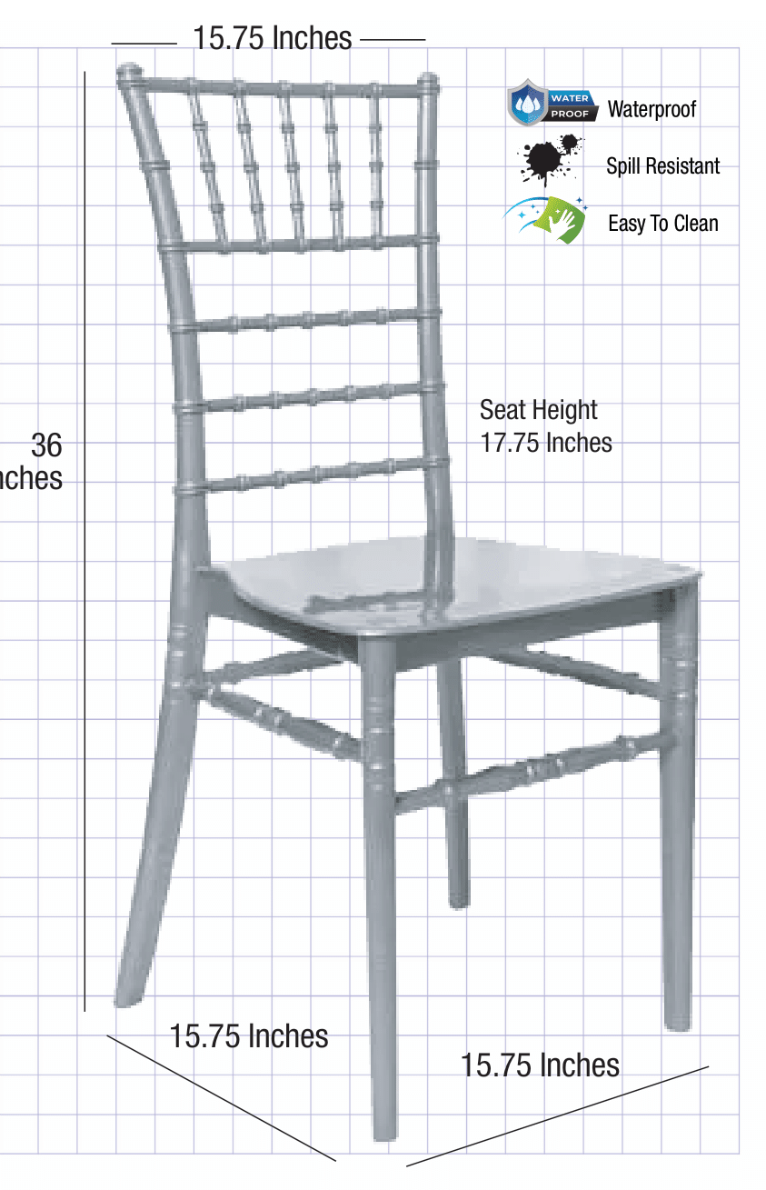 Silver BasicResin Chiavari Chair CCPS-v22-SG-T