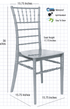 Silver BasicResin Chiavari Chair CCPS-v22-SG-T