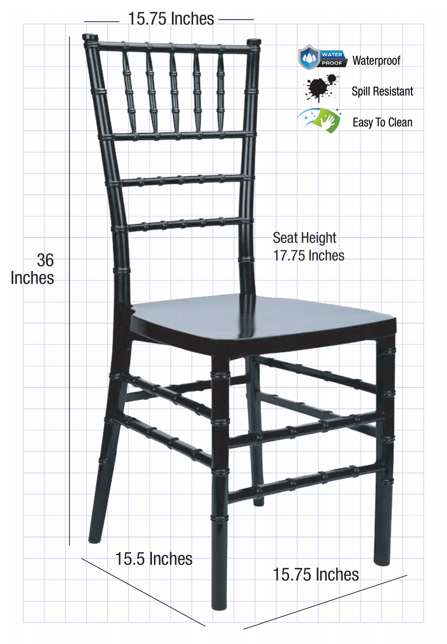 Black ToughResin Monoframe Chiavari Chair CCRB-MONO-AX-T