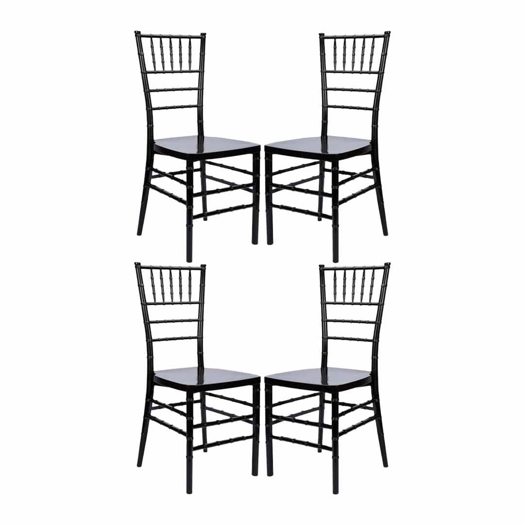Chivari Clear Resin ProClear™ Chiavari Chair - 4 Pack - Some Assembly Required CCRB-U-ZG-T-4
