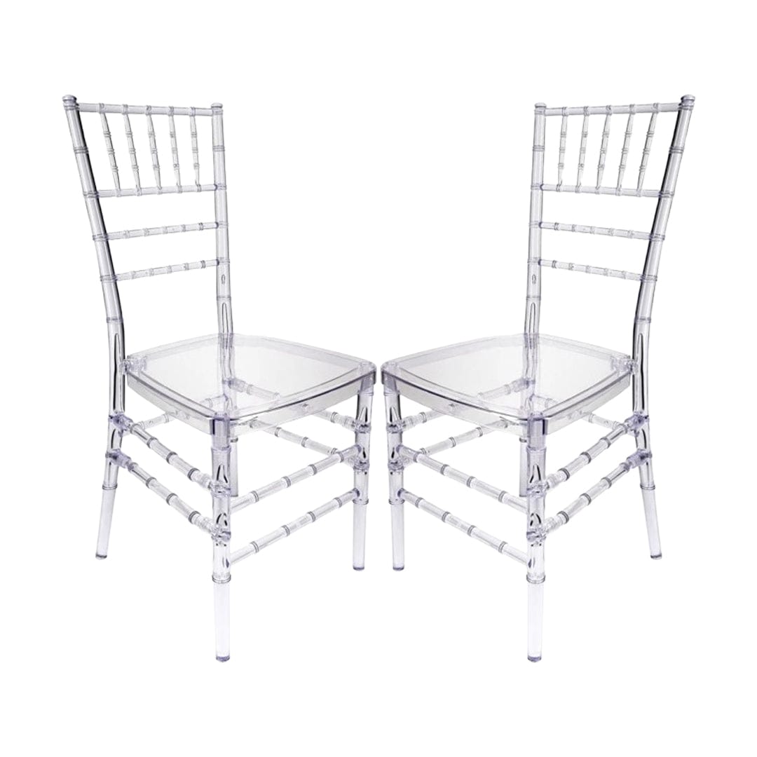 Chivari Clear ToughResin™ Chiavari Chair  - 2 Pack - Some Assembly Required CCRC2-U-ZG-T-2