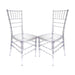 Chivari Clear ToughResin™ Chiavari Chair  - 2 Pack - Some Assembly Required CCRC2-U-ZG-T-2