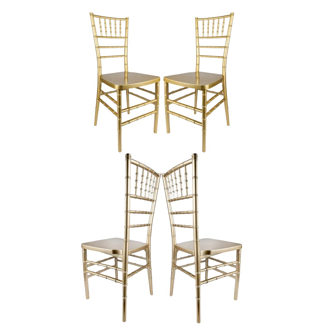 Chivari Gold ToughResin Chiavari Chair - 4 Pack - Some Assembly Required CCRG-U-ZG-T-4