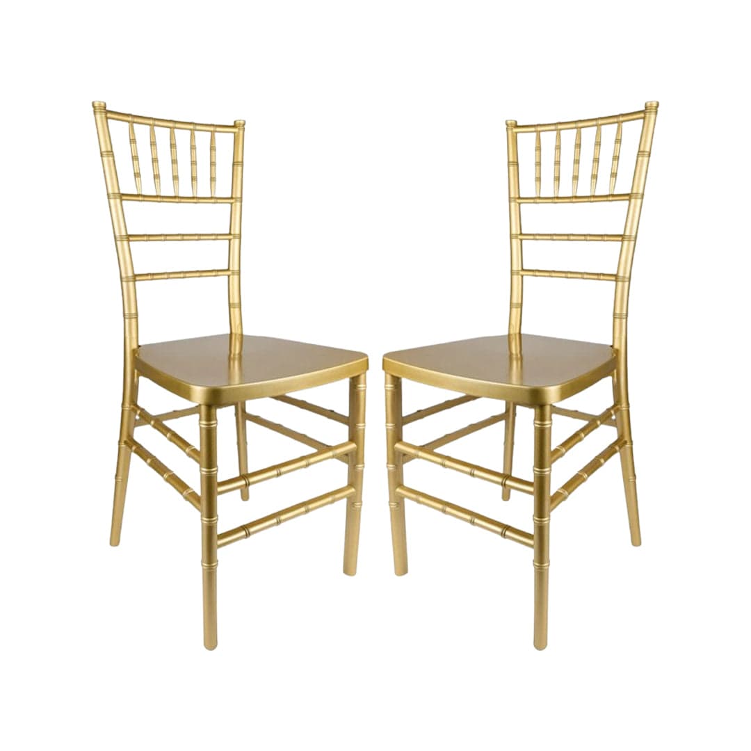 Chivari Gold ToughResin™ Chiavari Chair - 2 Pack - Some Assembly Required CCRG2-U-ZG-T-2