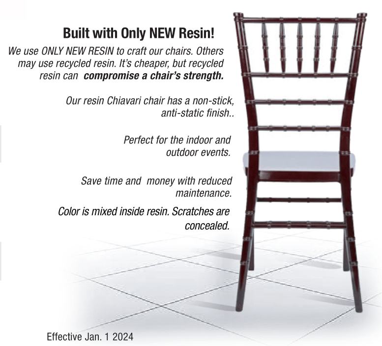 Mahogany ToughResin Mono-Frame Chiavari Chair CCRM-MONO-AX-T