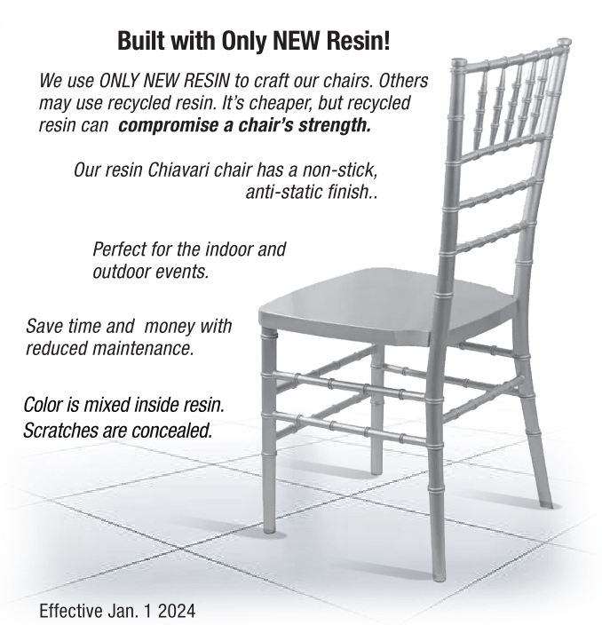 Silver ToughResin Mono-Frame Chiavari Chair CCRS-MONO-AX-T