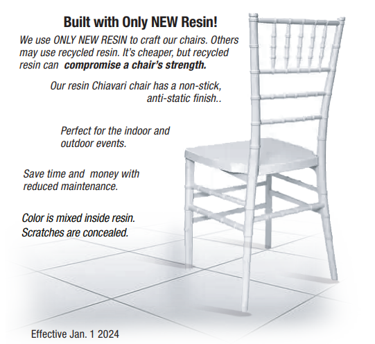 White ToughResin Mono-Frame Chiavari Chair Dimensions2 CCRW-MONO-AX-T