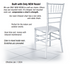 White ToughResin Mono-Frame Chiavari Chair Dimensions2 CCRW-MONO-AX-T