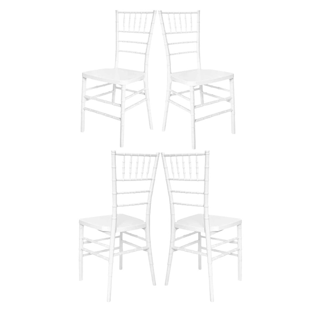 Chivari White ToughResin Chiavari Chair  - 4 Pack - Some Assembly Required CCRW-U-ZG-T-4
