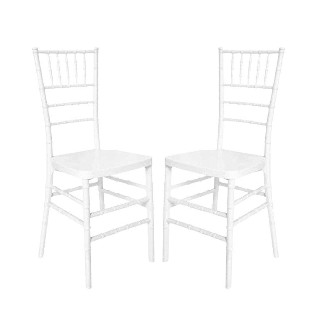 Chivari White ToughResin Chiavari Chair - 2 Pack - Some Assembly Required CCRW2-U-ZG-T-2