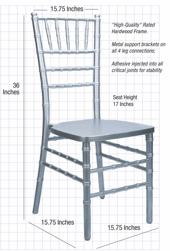 Silver ToughWood™ Chiavari Chair (Scratch and Dent)