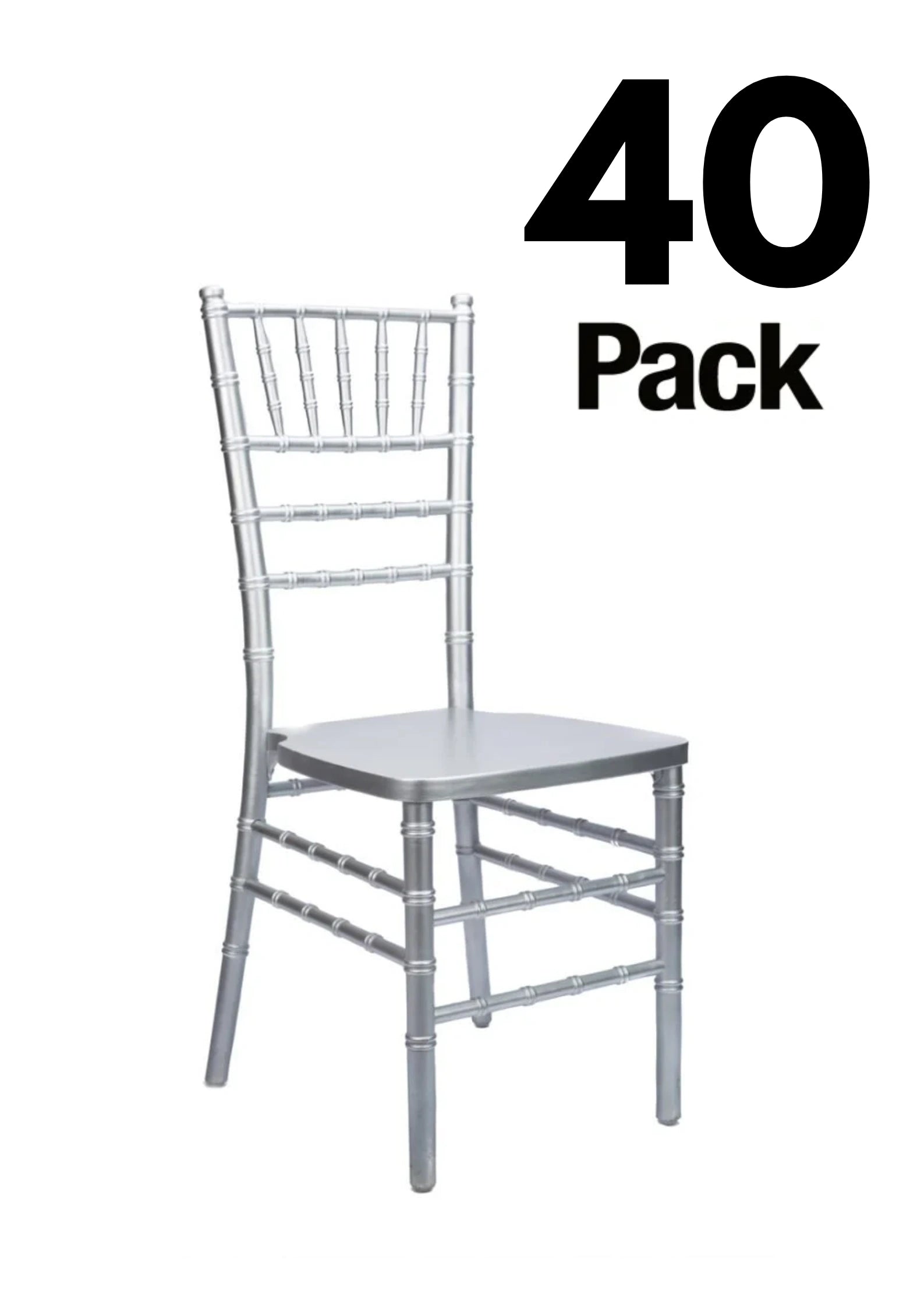 40 Chair Pack Silver ToughWood™ Chiavari Chair