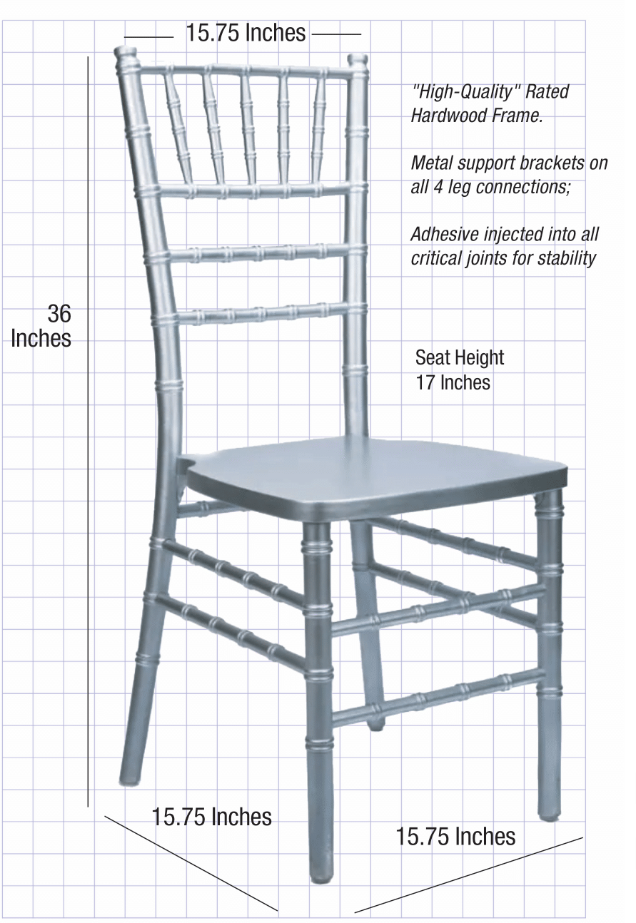 Silver Toughwood Real Wood Chiavari Chair CCWS-ZG-T