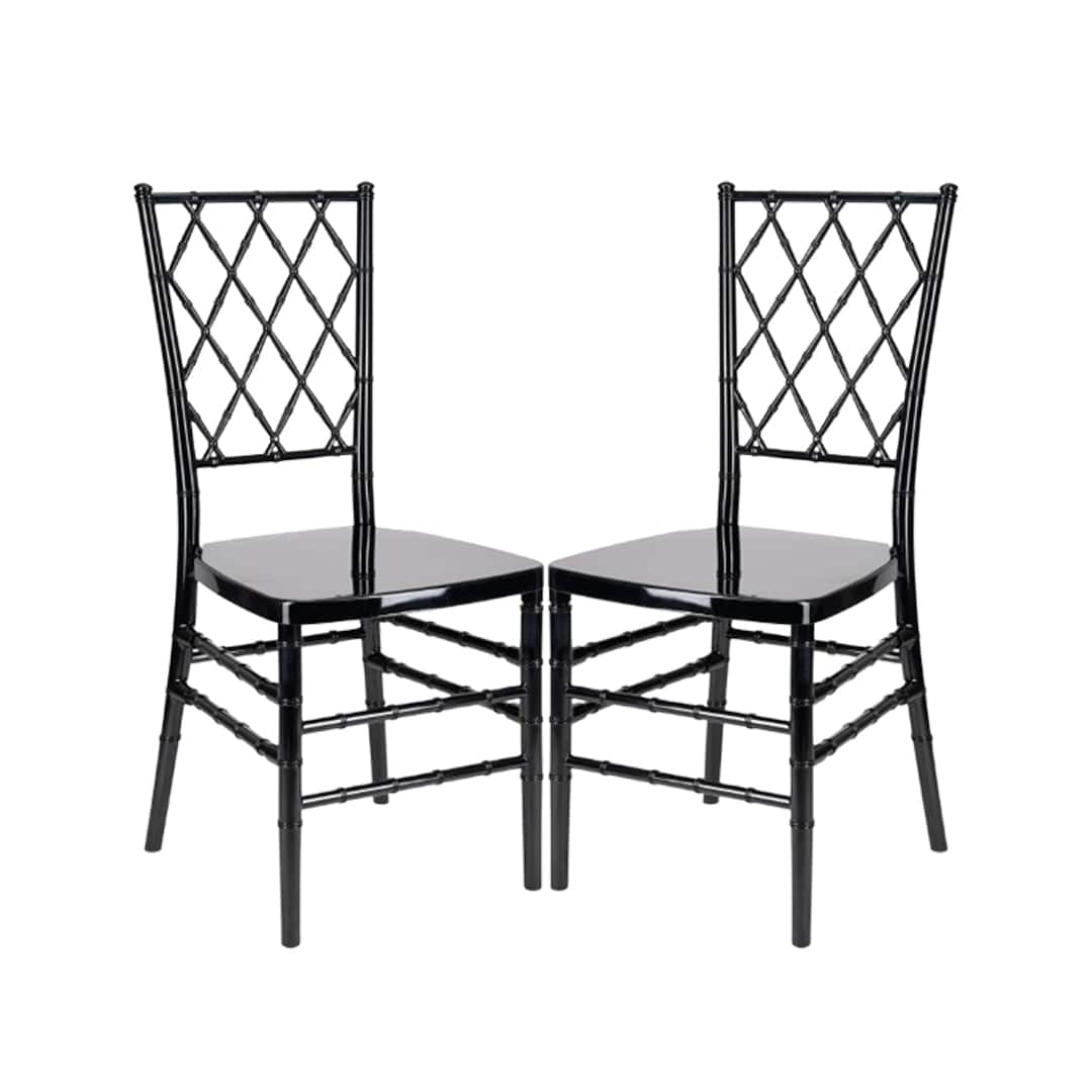 Chivari Black Diamond Resin Chair - 2 Pack - Some Assembly Required CDRB2-U-ZG-T-2