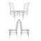 Chivari Clear Thick Seat Diamond Back Chiavari Chair - 4 Pack - Some Assembly Required CDRC-U-ZG-T-4