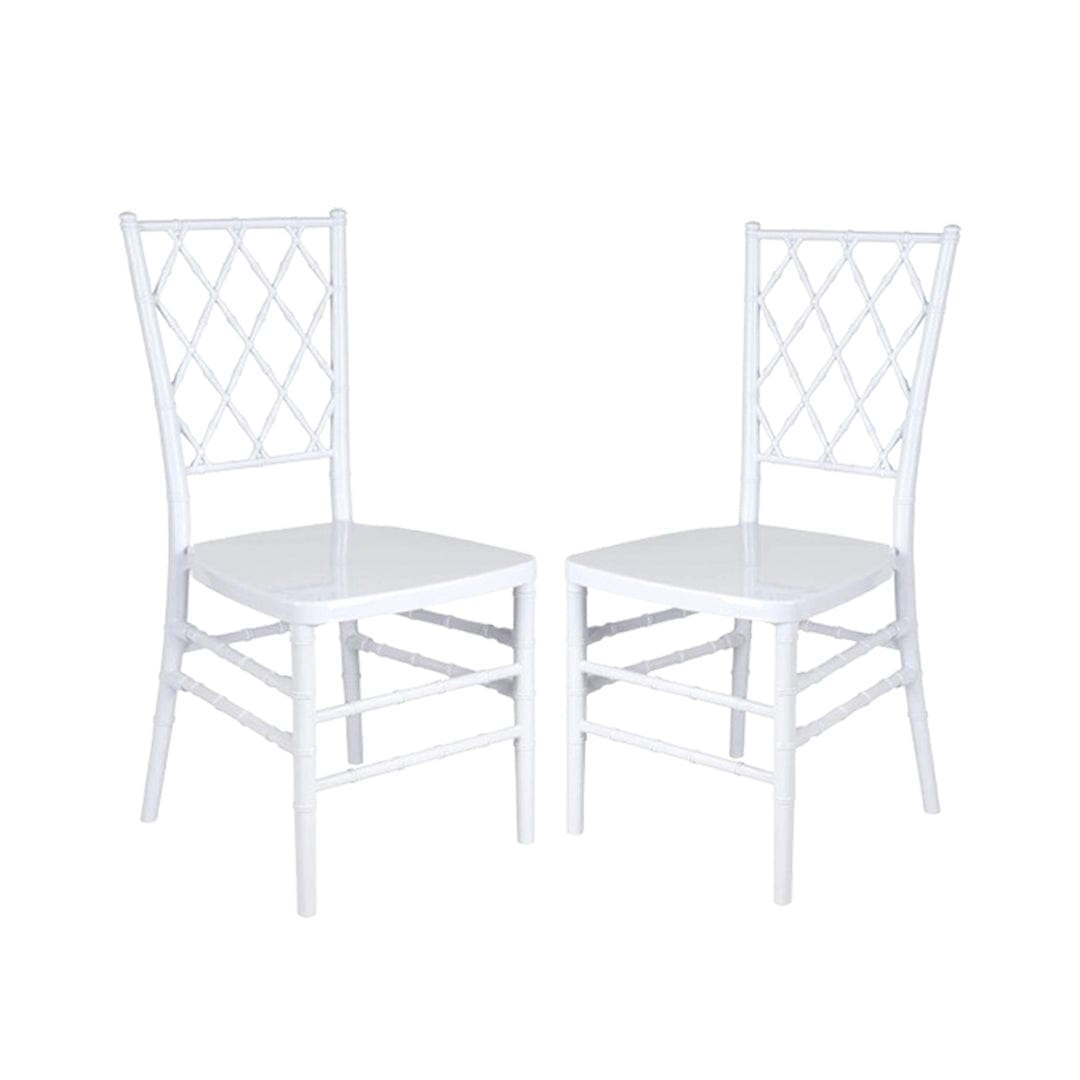 Chivari White Diamond Resin Chair - 2 Pack - Some Assembly Required CDRW2-U-ZG-T-2
