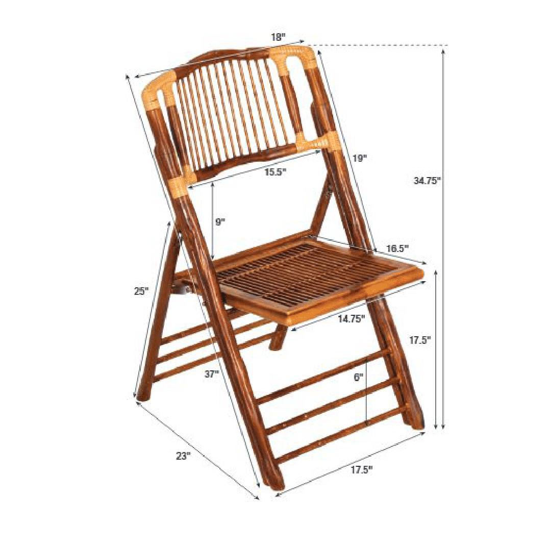 Synthetic Bamboo Folding Chair with Steel Skeleton™ Frame