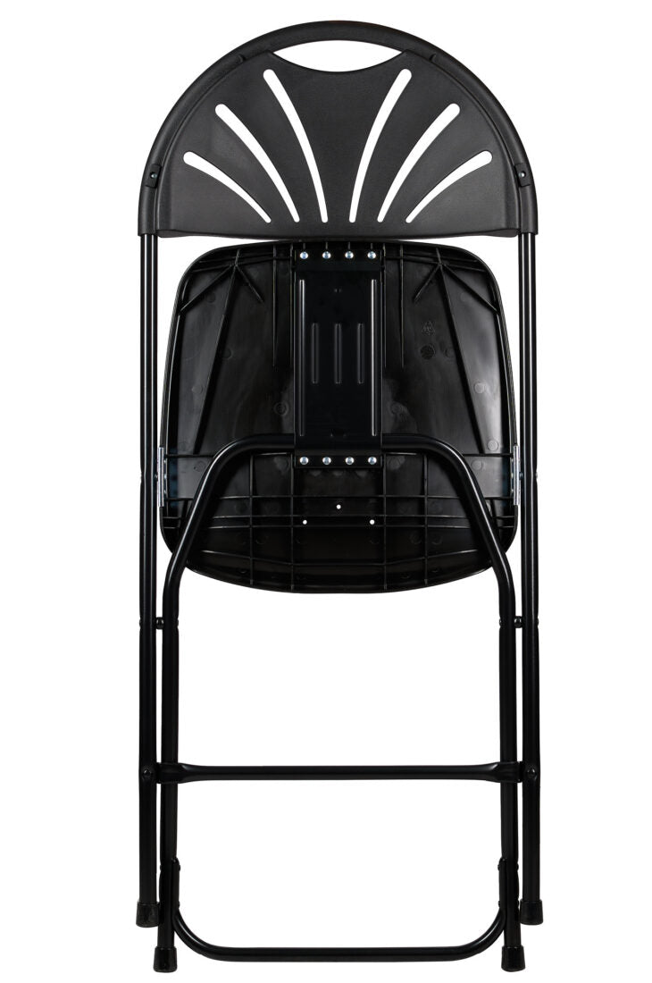 Black Fan Back Folding Chair (Steel-Poly Chair) by Chiavari CFPB-FAN-CX-T