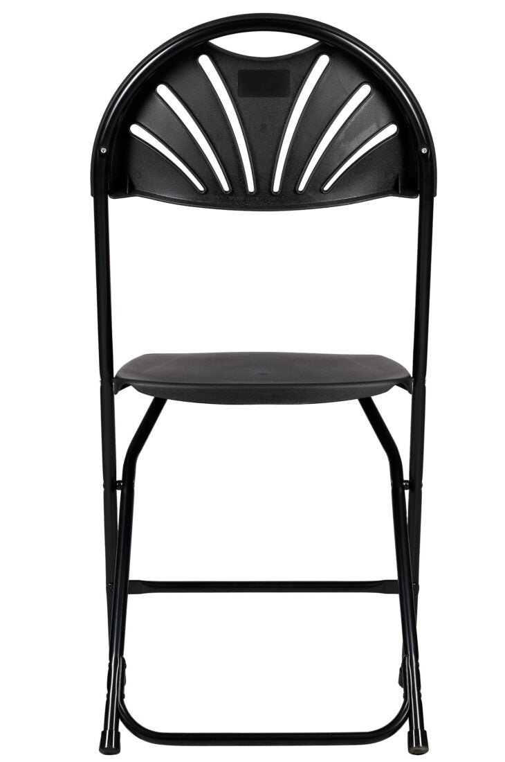 Black Fan Back Folding Chair (Steel-Poly Chair) by Chiavari CFPB-FAN-CX-T