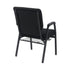 Black Fabric Church Chair with Dual Arms Cut Away Back 20.5" on Black Frame