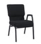 Black Fabric Church Chair with Left Arm  Cut Away Back 20.5"  on Black Frame