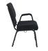 Black Fabric Church Chair with Left Arm  Cut Away Back 20.5"  on Black Frame