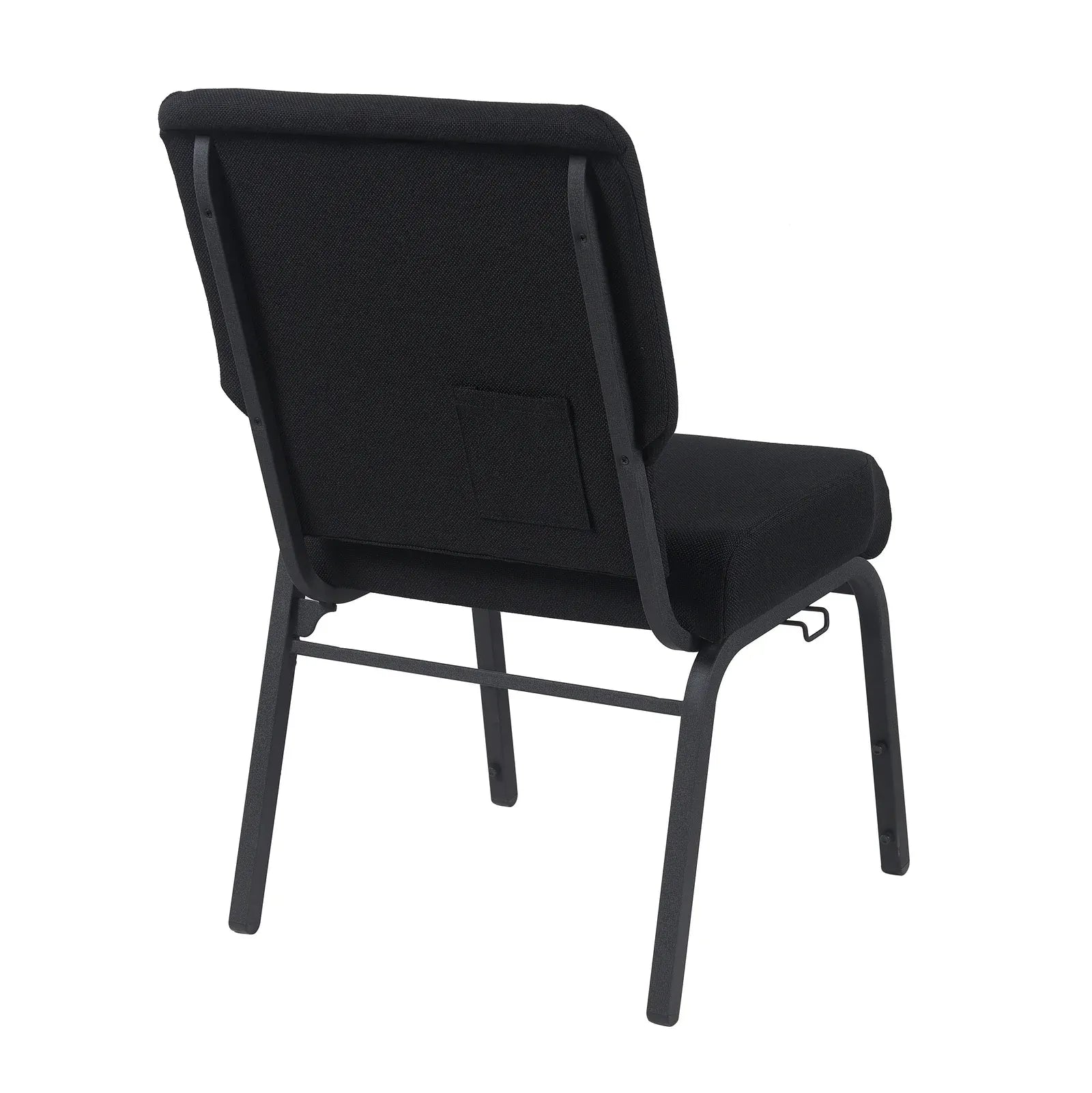 Black Fabric Church Chair with Left Arm  Cut Away Back 20.5