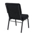 Black Fabric Church Chair with Left Arm  Cut Away Back 20.5"  on Black Frame