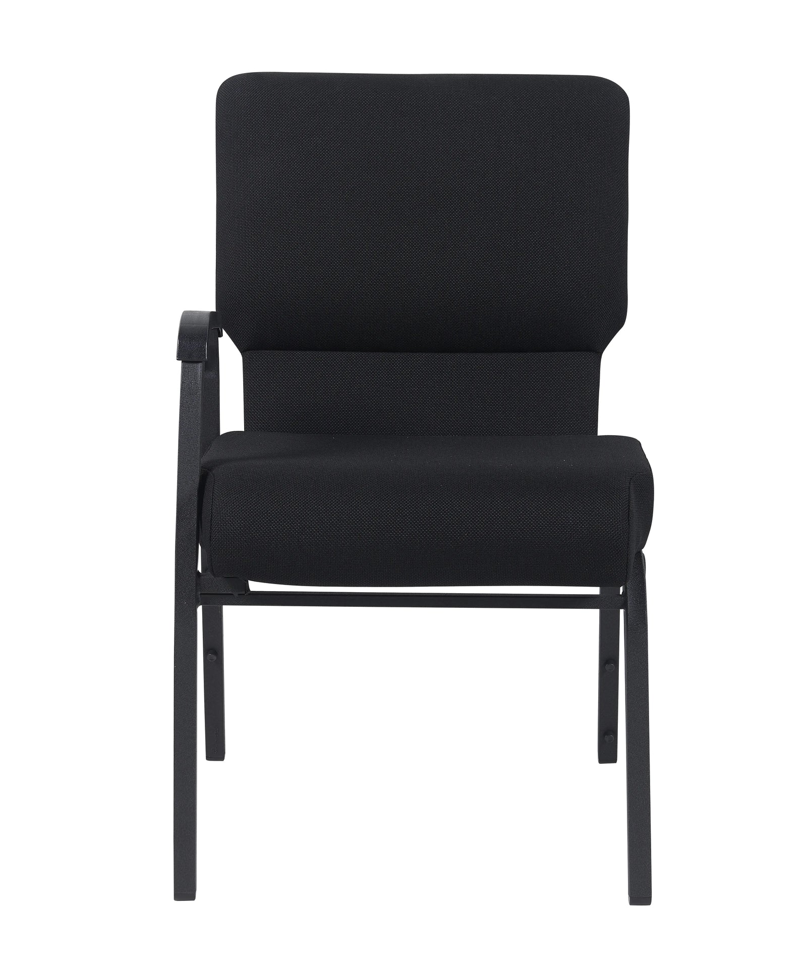 Black Fabric Church Chair with Right Arm Cut Away Back 20.5