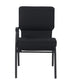 Black Fabric Church Chair with Right Arm Cut Away Back 20.5" on Black Frame