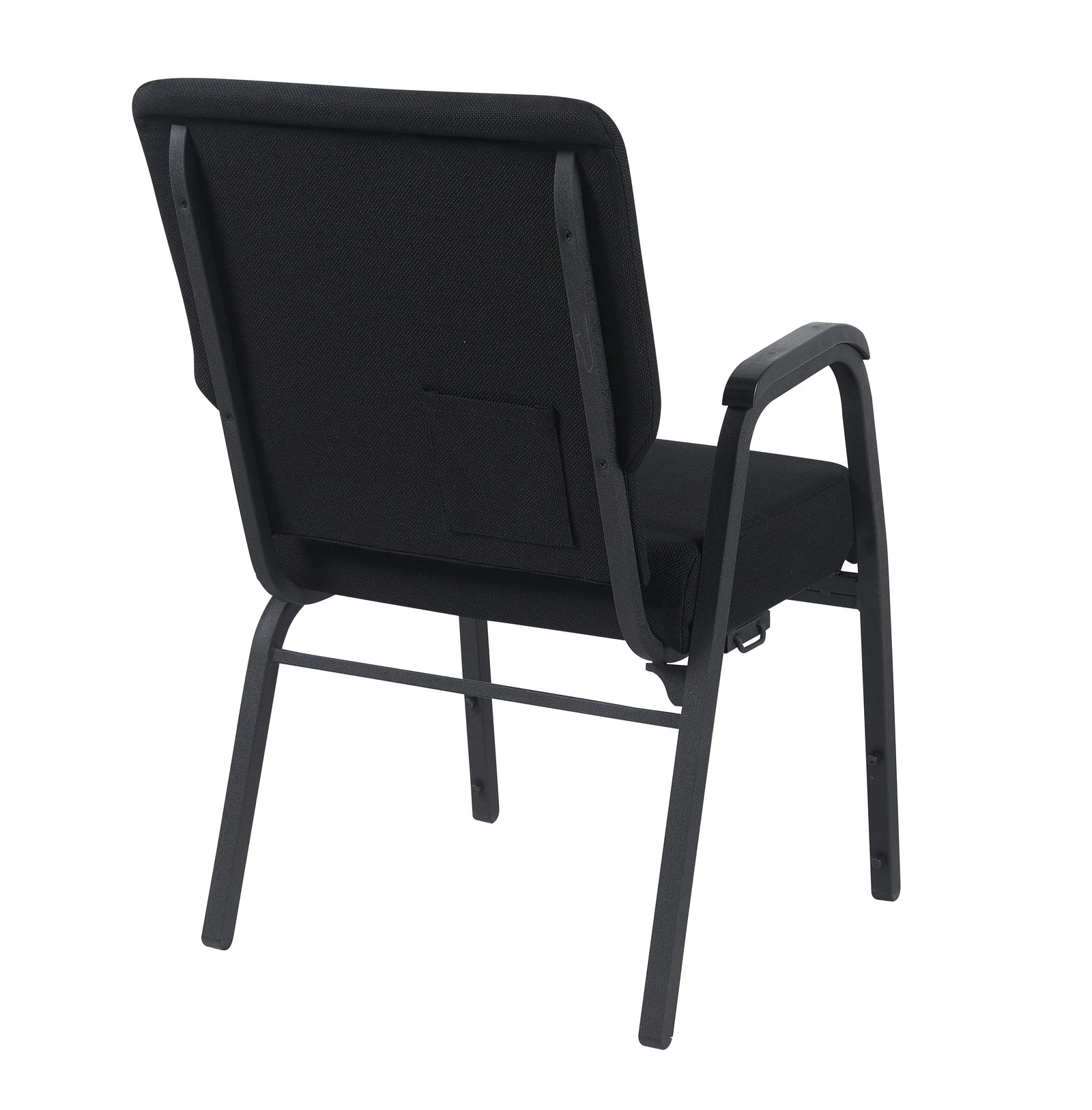 Black Fabric Church Chair with Right Arm Cut Away Back 20.5