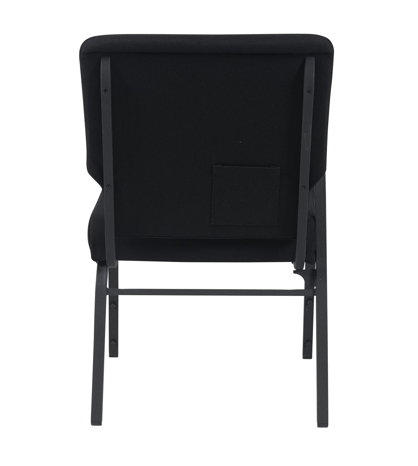 Black Fabric Church Chair with Right Arm Cut Away Back 20.5