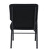 Black Fabric Church Chair with Right Arm Cut Away Back 20.5" on Black Frame