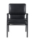 Black Vinyl Church Chair with Dual Arms Cut Away Back 20.5"  on Black Frame