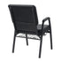 Black Vinyl Church Chair with Dual Arms Cut Away Back 20.5"  on Black Frame