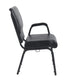 Black Vinyl  Church Chair with Left Arm Cut Away Back 20.5" on Black Frame