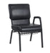 Black Vinyl  Church Chair with Left Arm Cut Away Back 20.5" on Black Frame